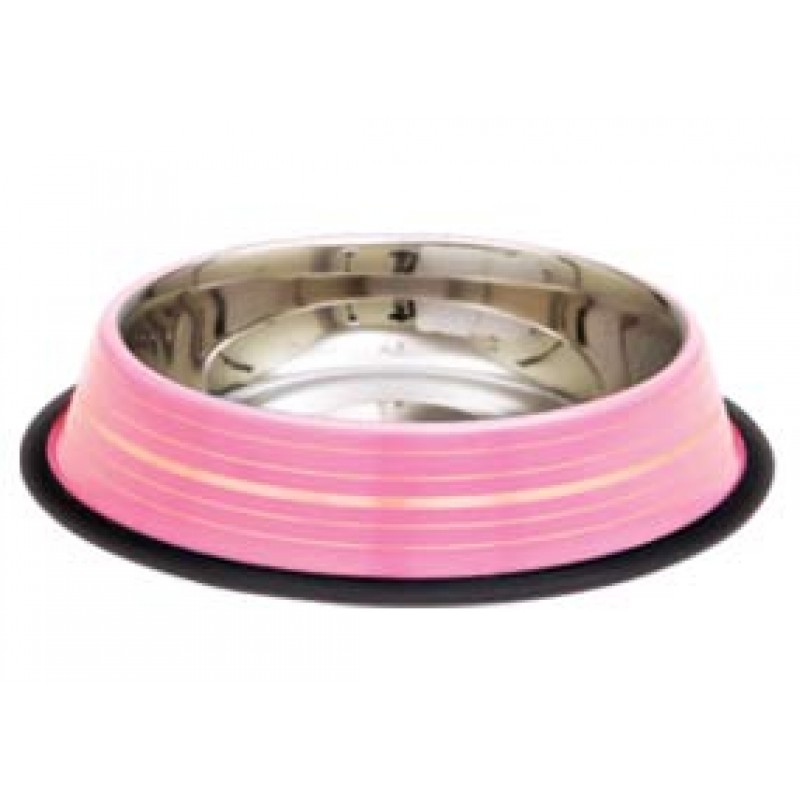Colored Silver Strips Non Tip Anti Skid Dishes Pink Dish