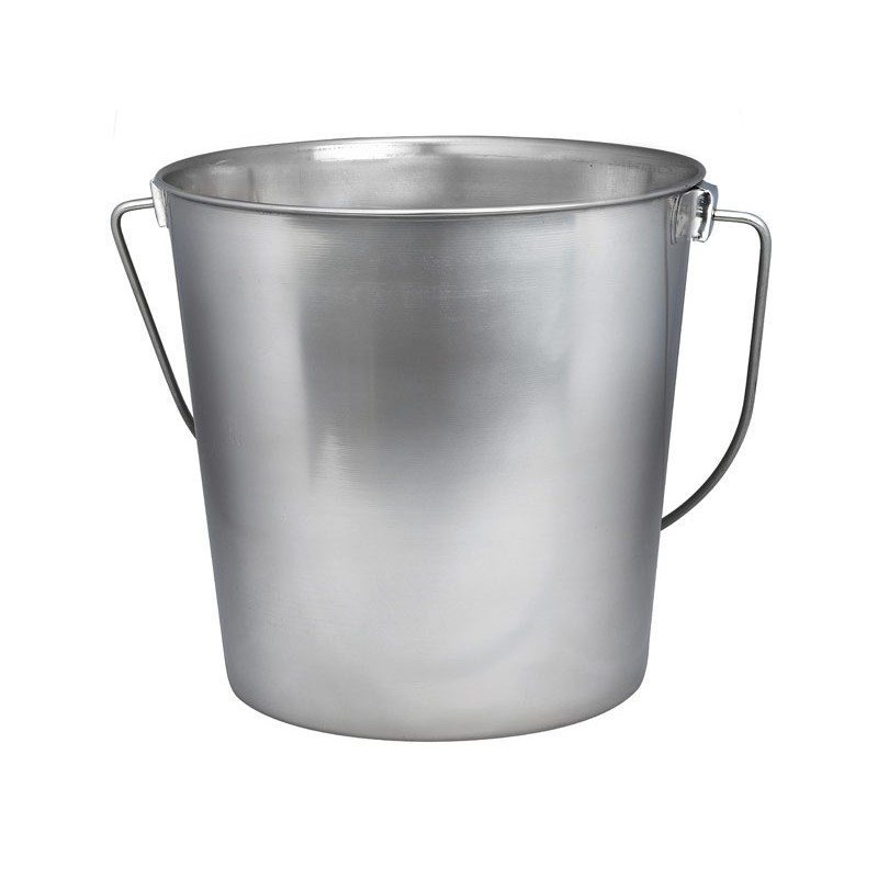 Heavy Duty Stainless Steel Pails Contoured handles for comfortable lifting